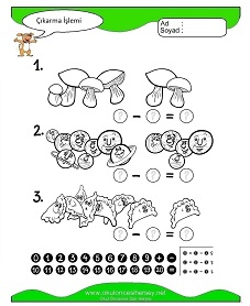 Çıkarma İşlemi Çalışma Sayfaları